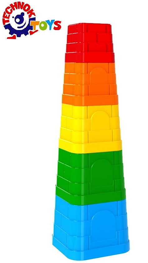 Пирамида с 5 квадратни чашки тип замък, 8х8х7см, TECHNOK, Украйна