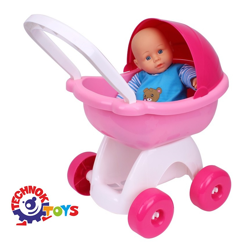 Луксозна Количка за кукли, със сенник, 46х48х29см, TECHNOK, Украйна