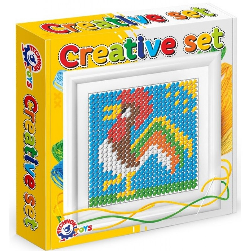 Комплект дъска с конци и игла + инструкция за бродиране, 5 модела, TECHNOK, Украйна