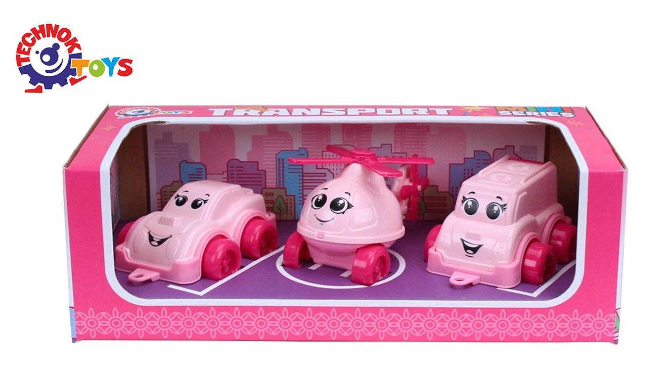 Комплект две розови колички и самолетче, TECHNOK, Украйна