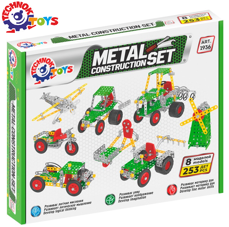 Метален конструктор земеделска техника с инструменти, 8 модела, TECHNOK, Украйна