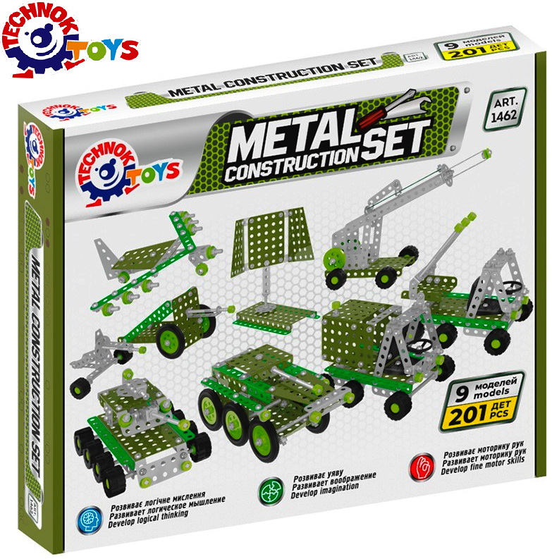 Метален конструктор военна техника с инструменти, 8 модела, TECHNOK, Украйна