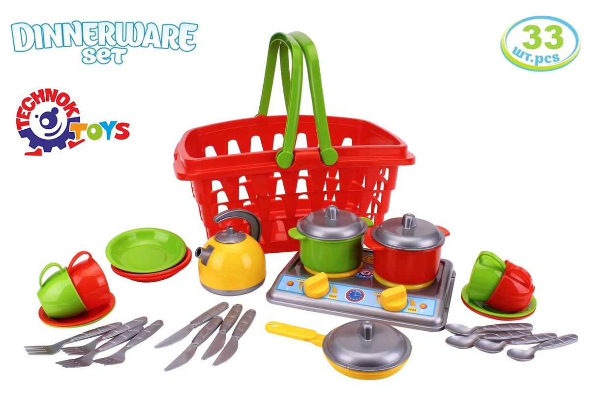 Кухненски комплект с кошница, котлон и аксесоари, 33 части, TECHNOK, Украйна