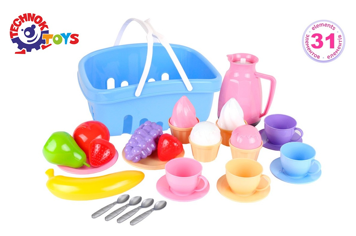 Кошница с продукти и сервиз за чай, 31 части, TECHNOK, Украйна