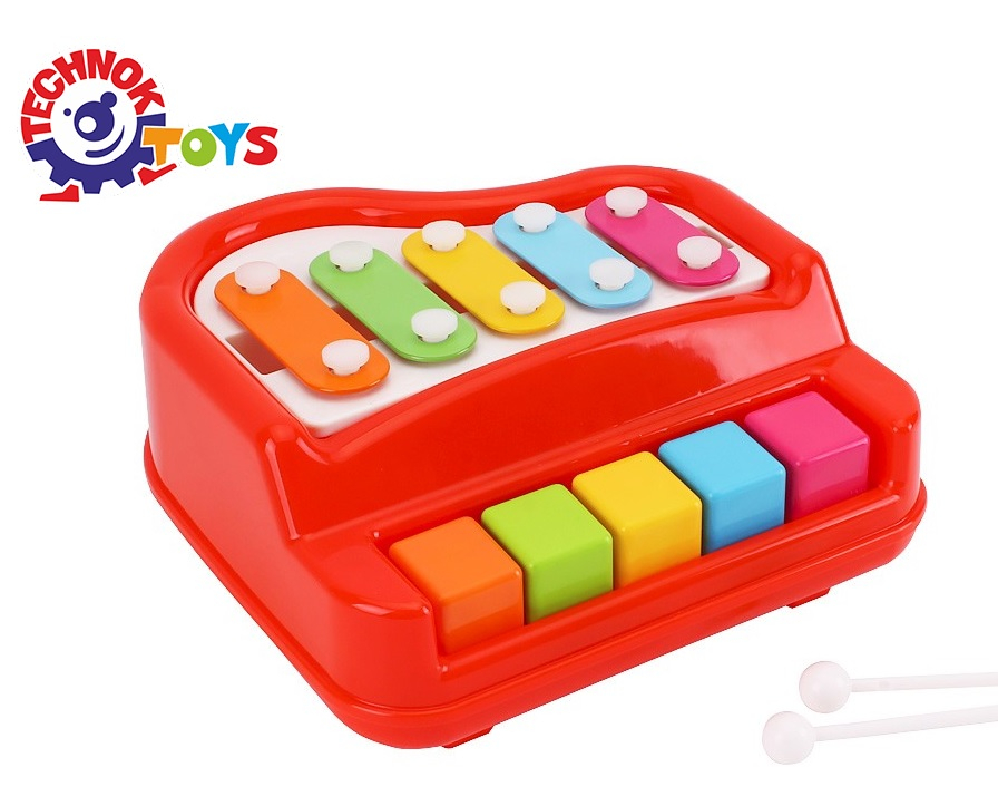 Ксилофон - пиано с клавиши 2в1, червен, TECHNOK, Украйна