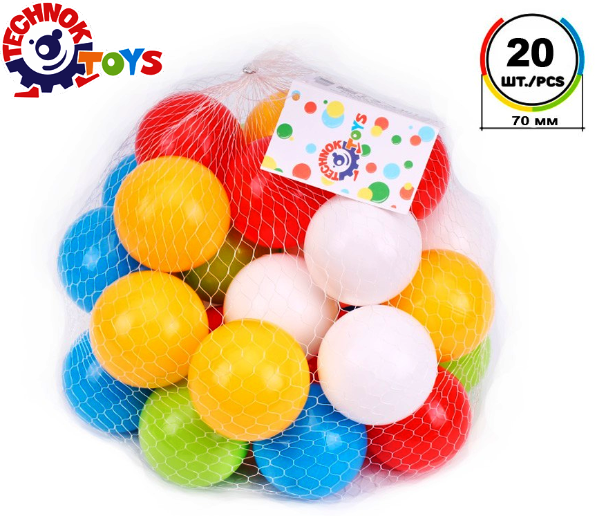 Меки топки 20 бр шарени, TECHNOK, Украйна