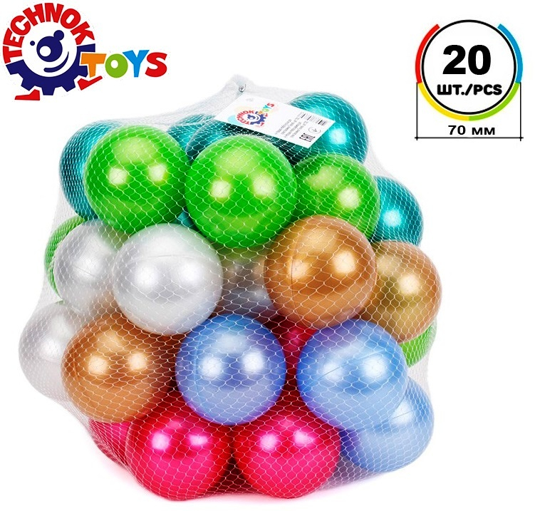 Меки топки 20 бр перлени цветове, TECHNOK, Украйна