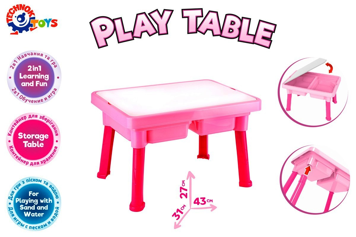 Сглобяема маса за игра розова, 43х31х27см, TECHNOK, Украйна