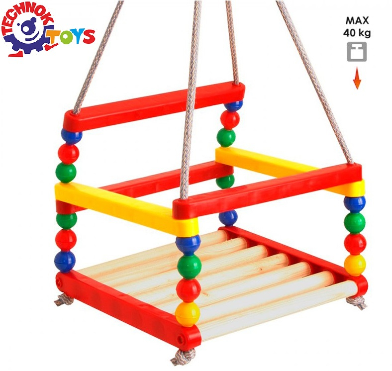 Люлка с дървена седалка и прегради до 40кг, TECHNOK, Украйна