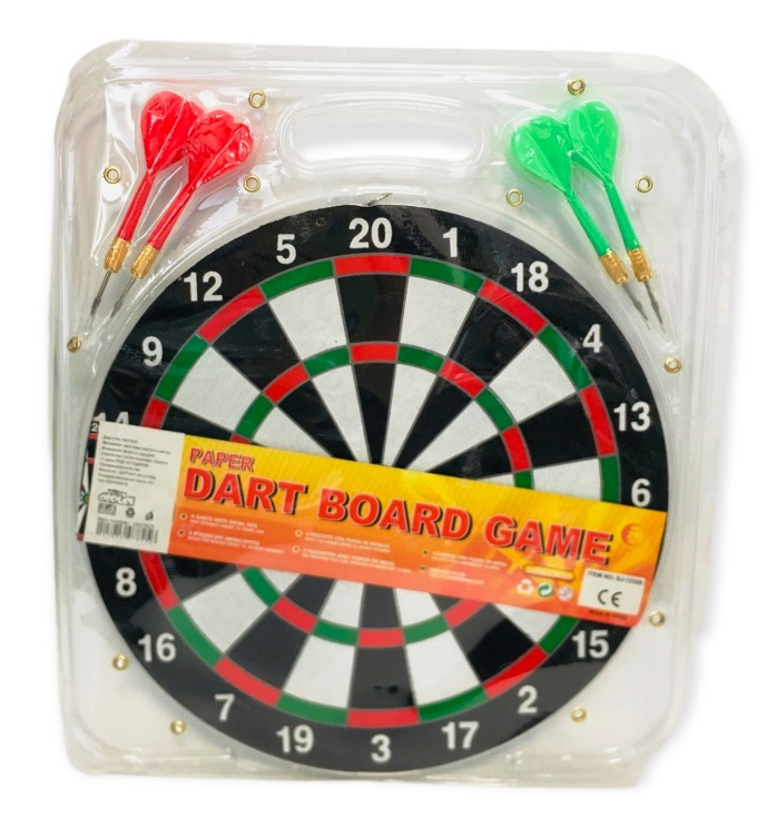 Дървен дартс с 4 стрелички, 29см