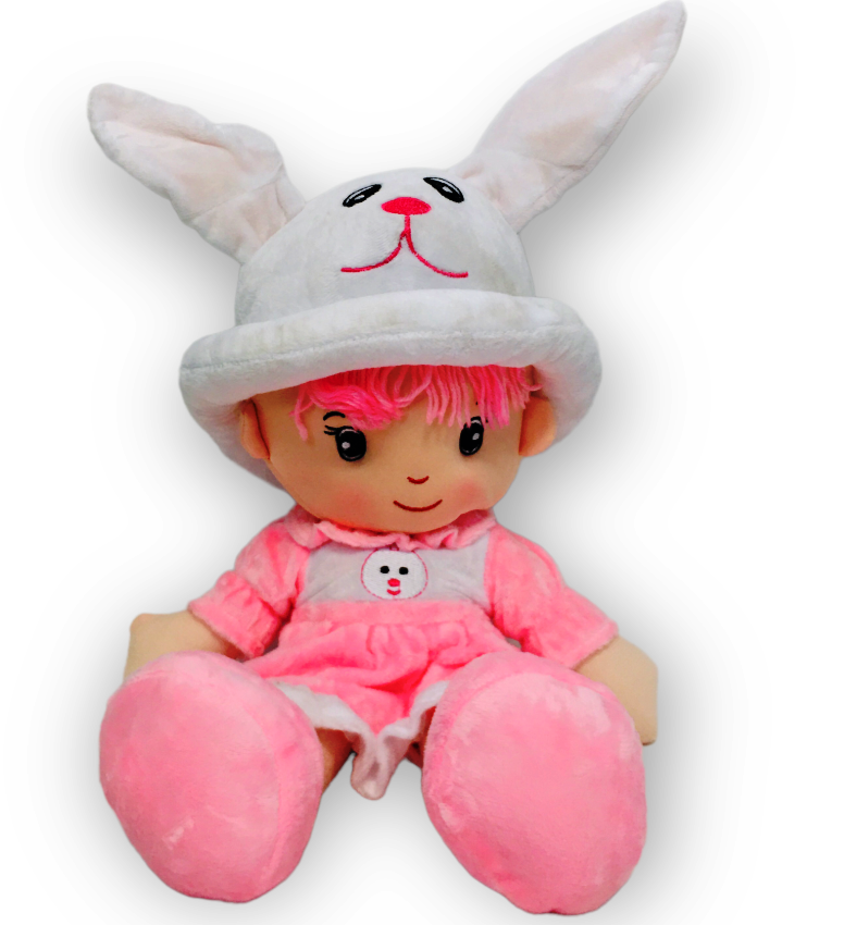 Мека парцалена кукла с шапка зайче