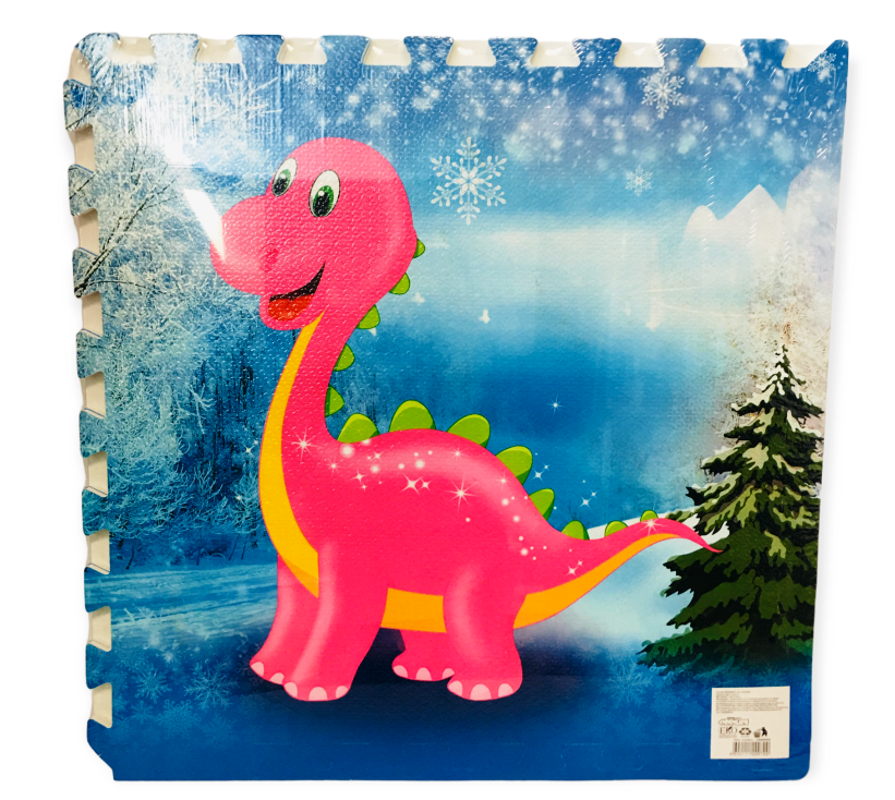 Пъзел - Килимче с динозаври, мек килим за игра, 4 части