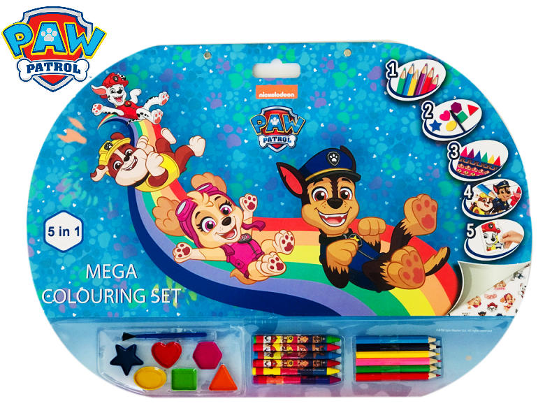 Гига блок PAW PATROL 5в1 огромен блок с бои, пастели, моливи и стикери Пес Патрул Мега блок