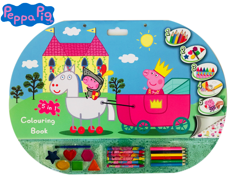 Гига блок PEPPA PIG 5в1 огромен блок с бои, пастели, моливи и стикери Пепа Пиг Мега блок