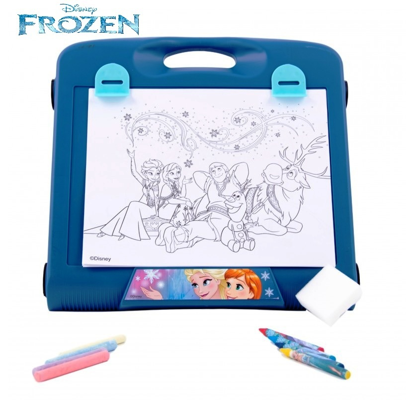 Дъска за рисуване - Куфарче 2в1 FROZEN с продукти за оцветяване Замръзналото Кралство