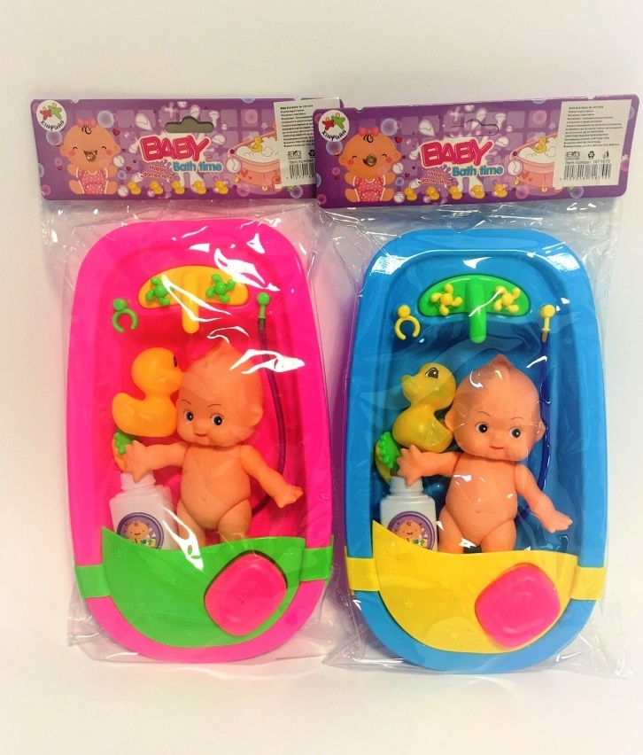 Бебе с вана и аксесоари, два цвята