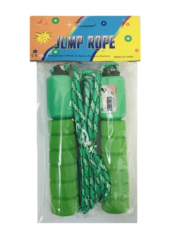 Въже за скачане с брояч, три цвята