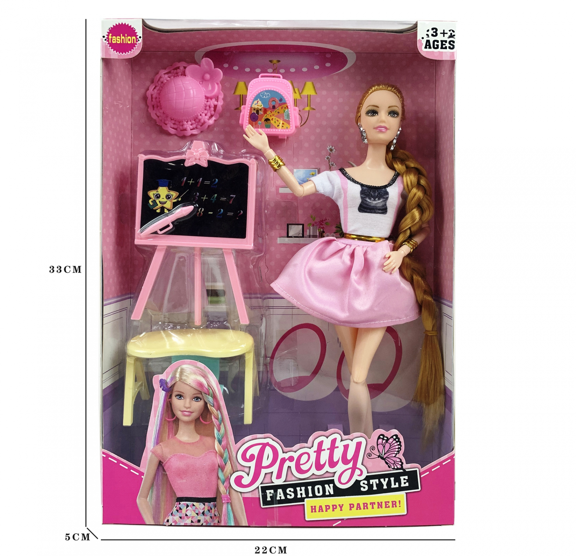 Кукла Учителка с дъска и аксесоари