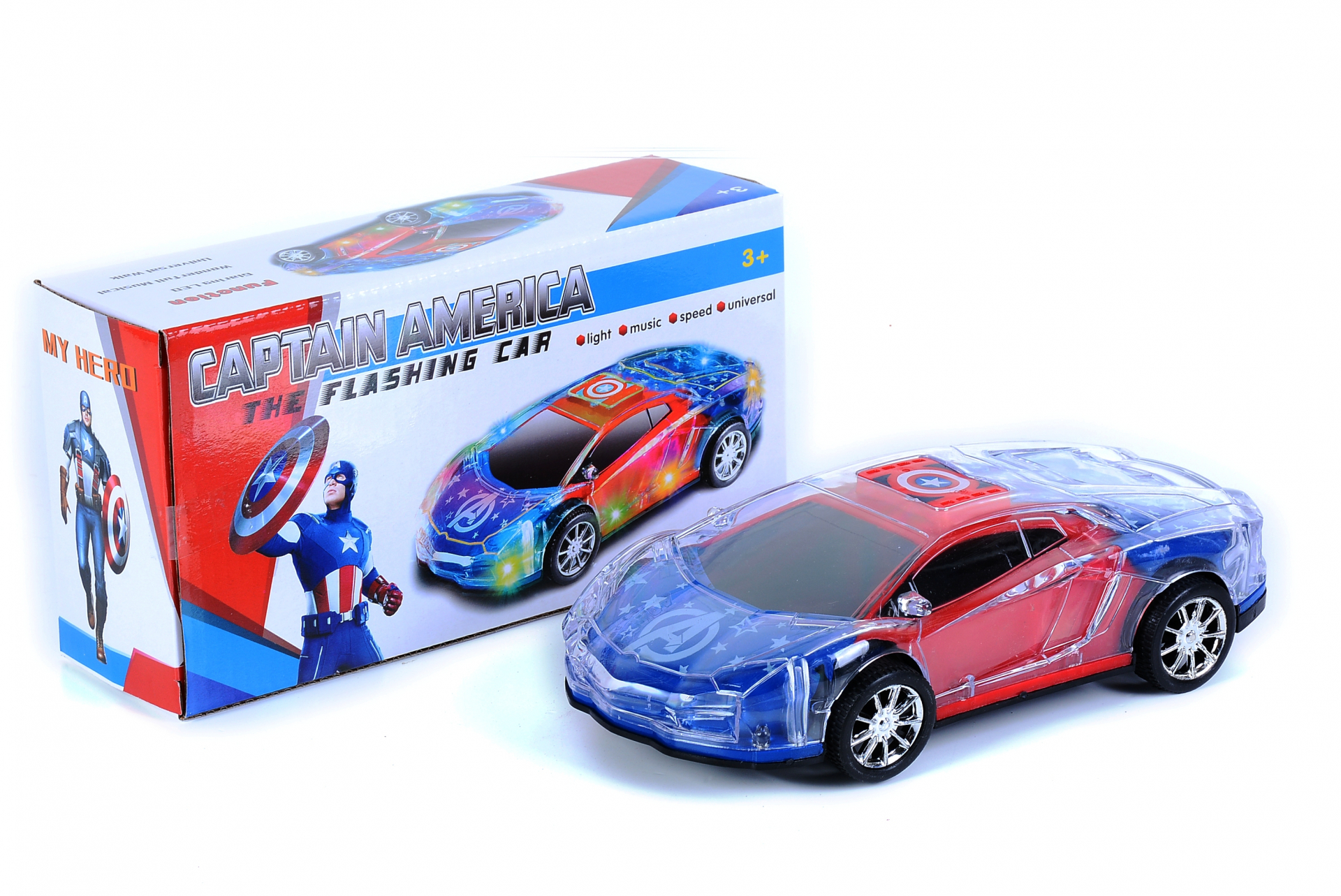 Светеща кола на Син Супергерой