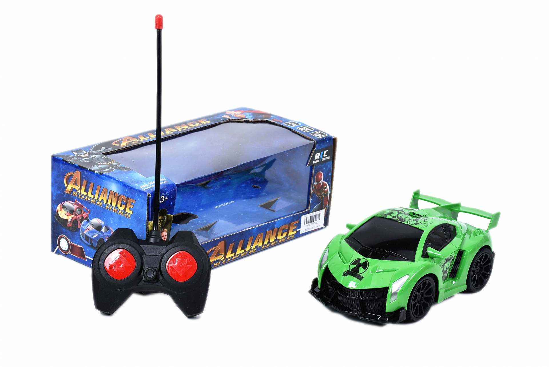 Кола с радиоконтрол в 2 посоки, Зелен Супергерой