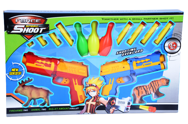 2 Пистолета с животни и кегли