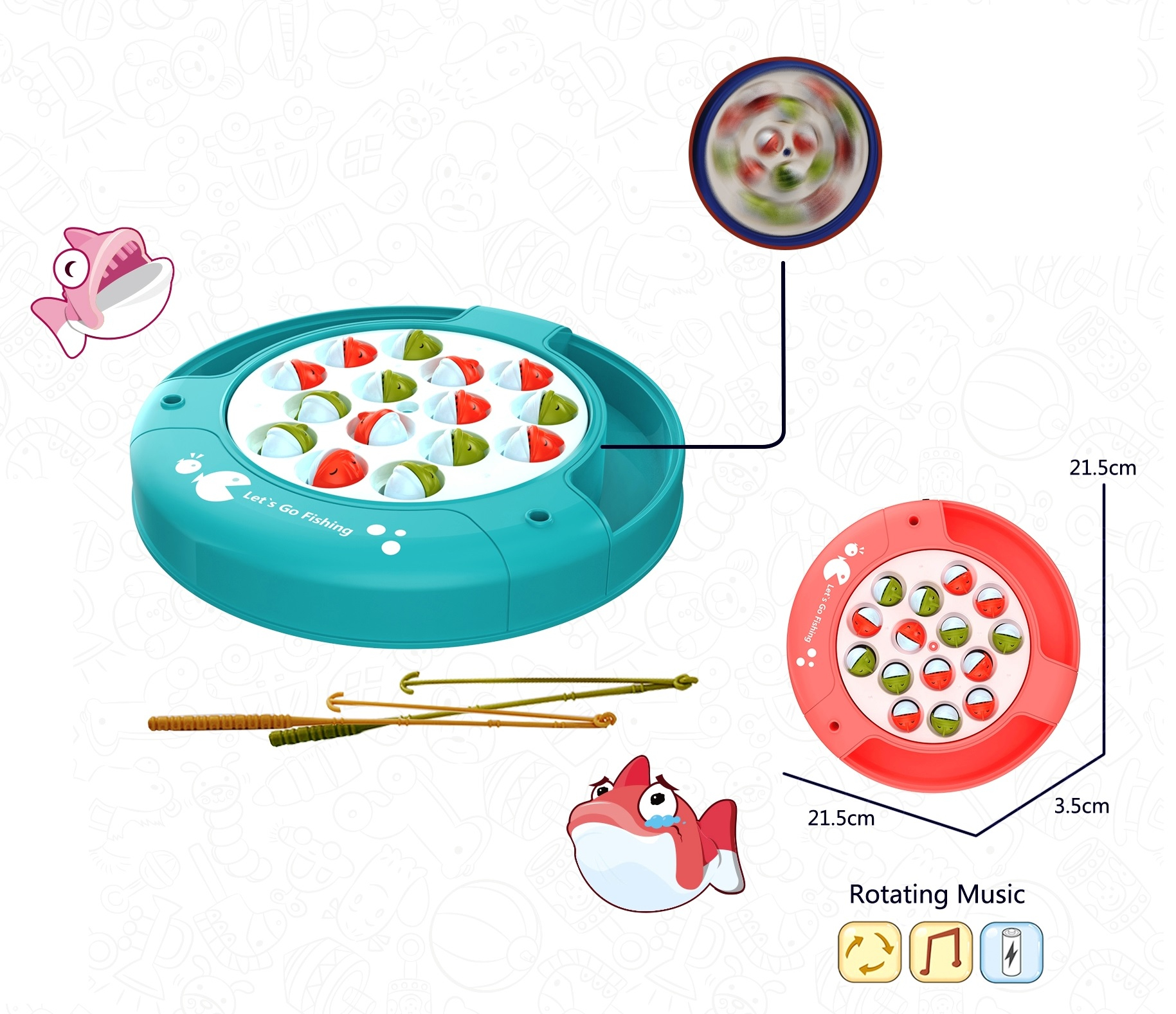 Риболов с въртяща се поставка + ЗВУК
