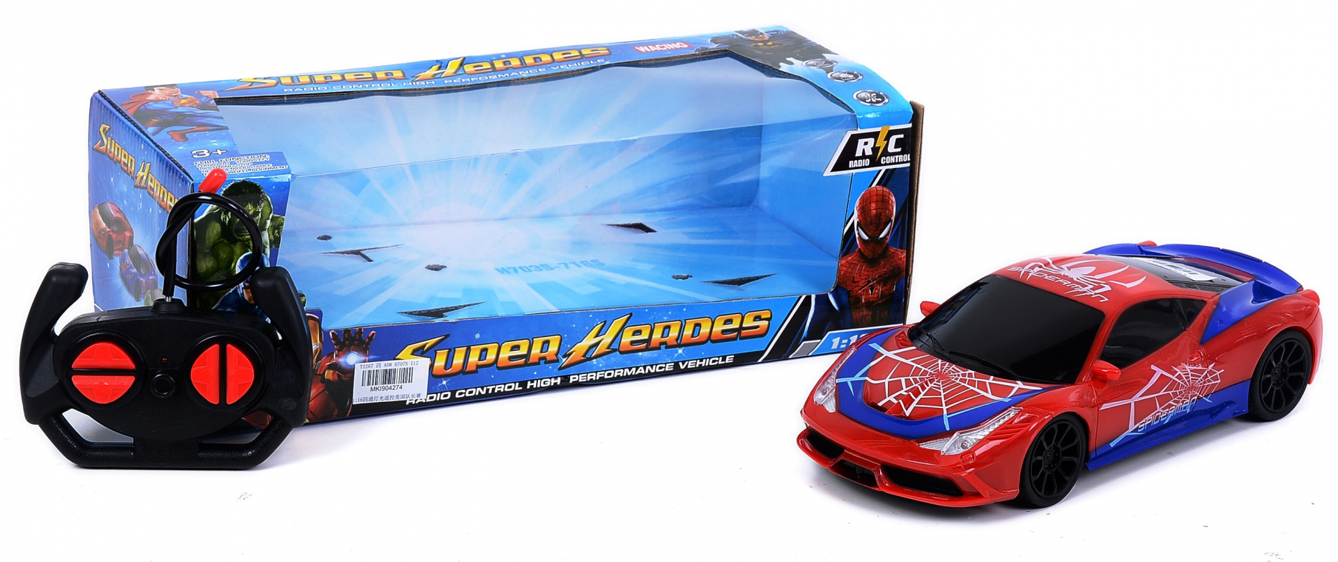 ГОЛЯМА кола с радиоконтрол, светлини и 4 посоки на движение, Човека паяк