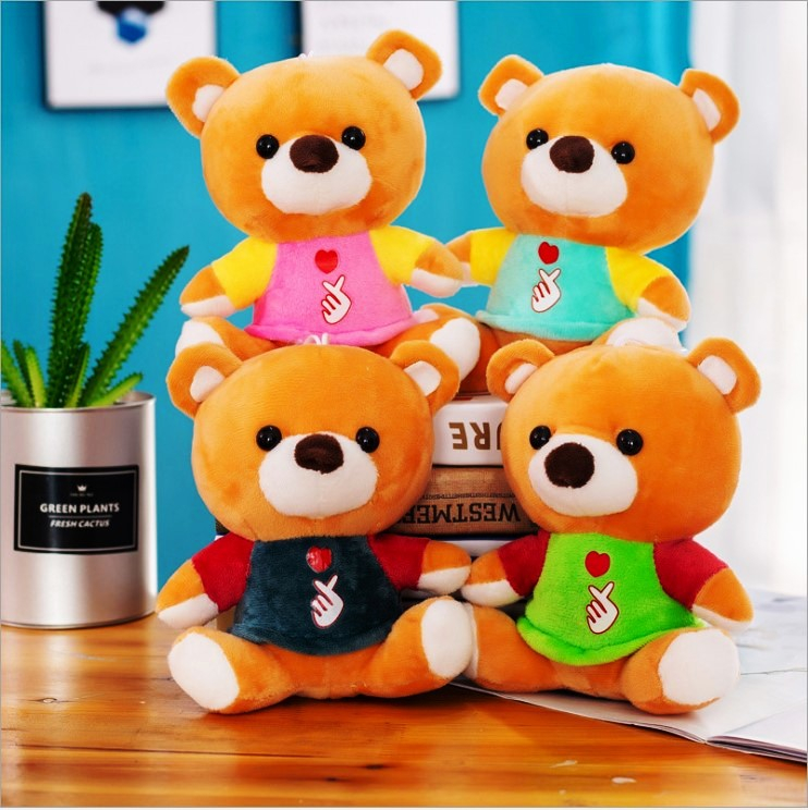 Мече с блуза, 18см, три цвята