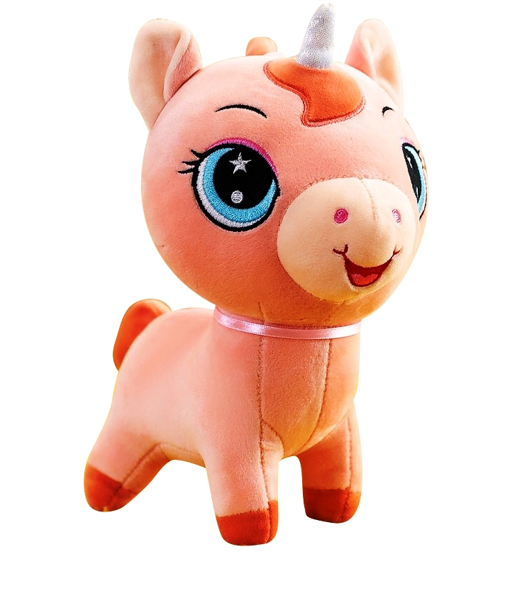 Еднорог с голeми очи и сребърен рог, 22см, три цвята