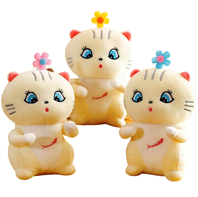 Коте с цвете, 23см