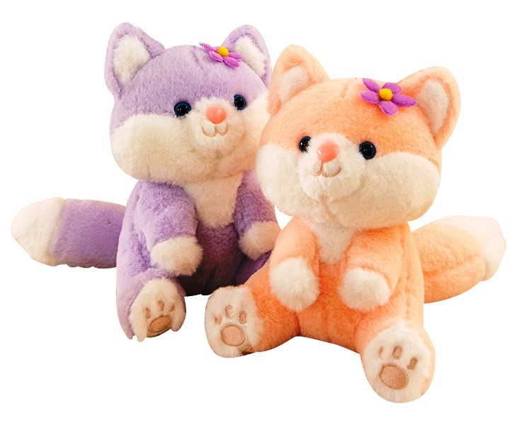 Лисичка с цветенце, 23см, два цвята