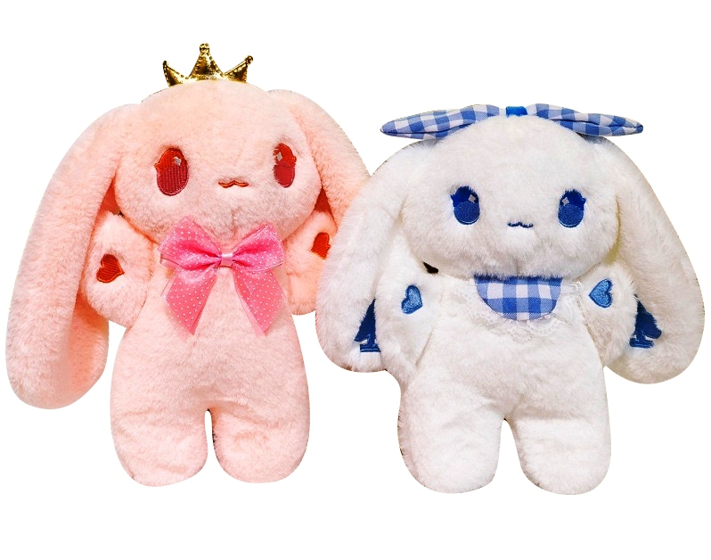 Зайче с панделка и бродерия, 24см, два модела