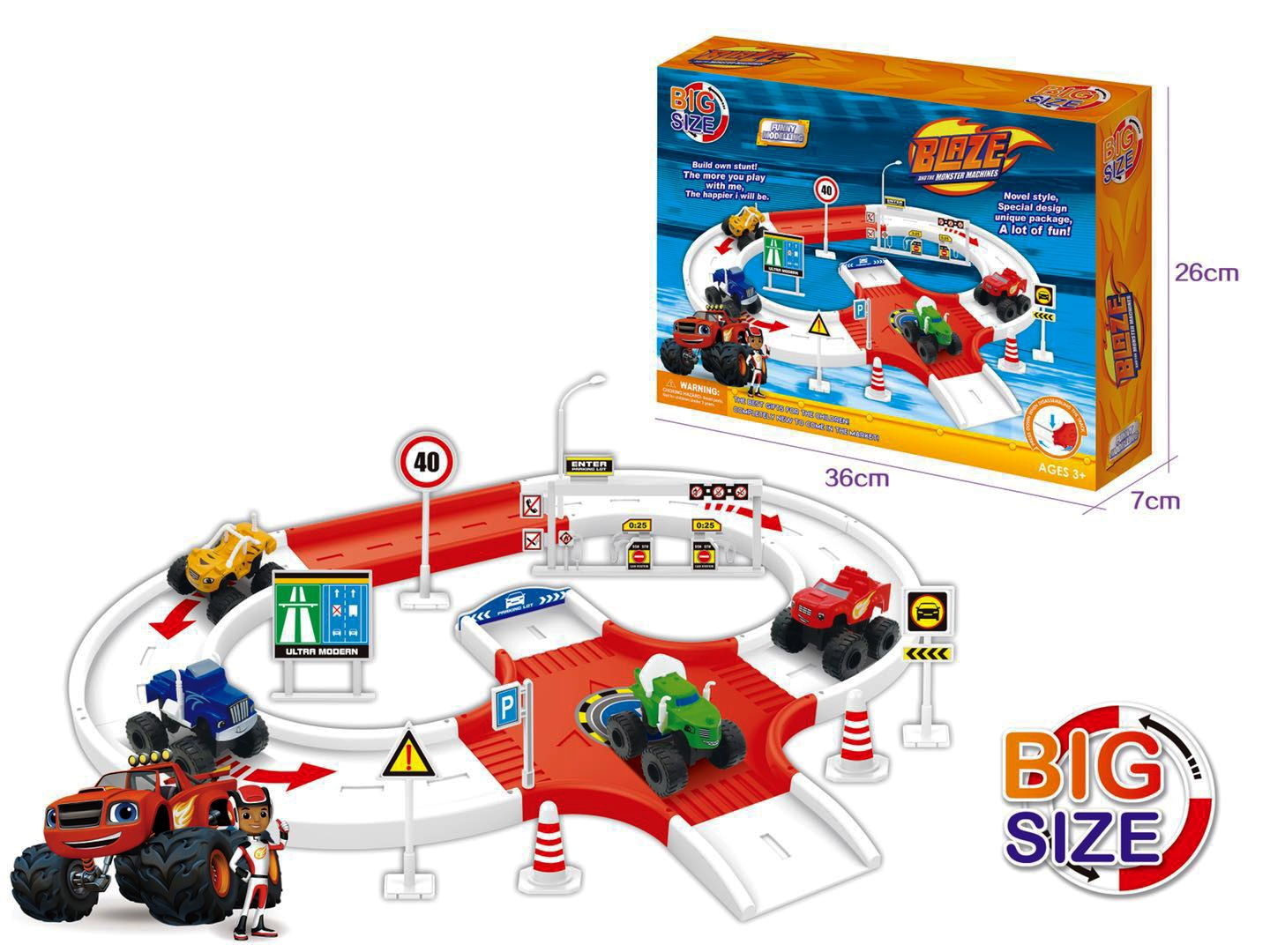 Паркинг Пламъчко и Машините с 2 колички Blaze and the Monster Machines