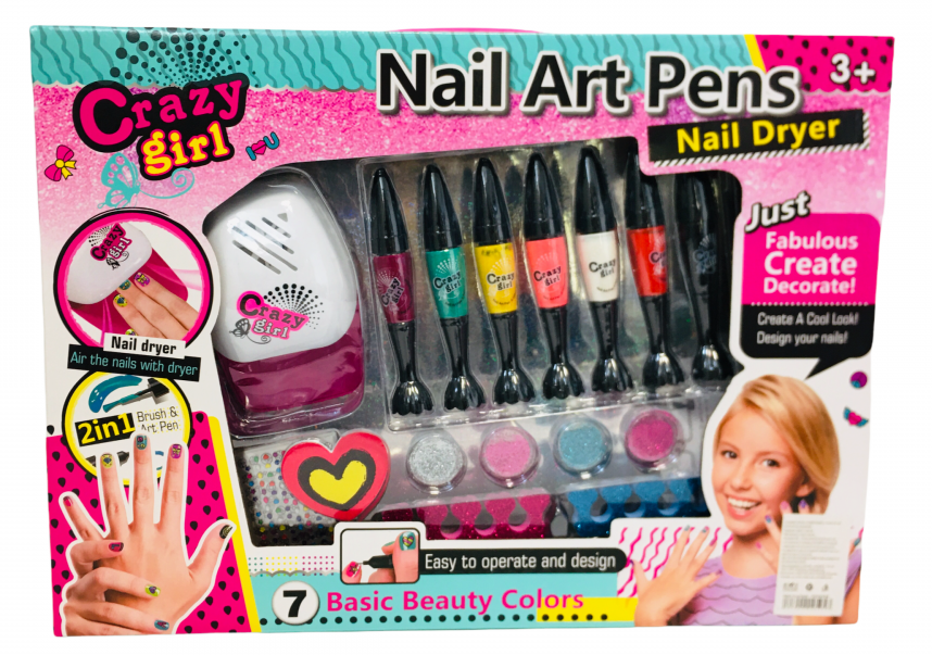 ГОЛЯМ Комплект за нокти с писалки за рисуване, печка с вентилатор и други аксесоари