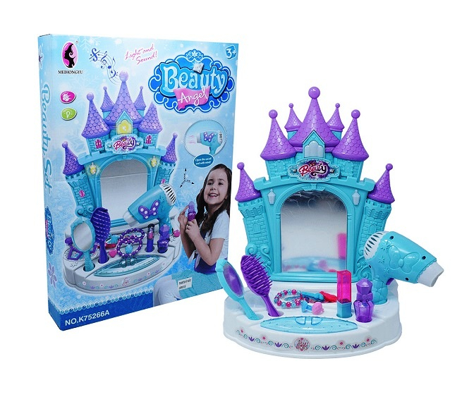 Тоалетка Замък с огледало, сешоар и аксесоари, Звук и Светлини