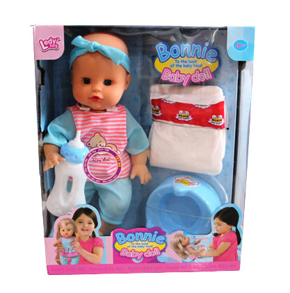 Пикаещо бебе с гърне. шише и памперс, 12 звука, два цвята