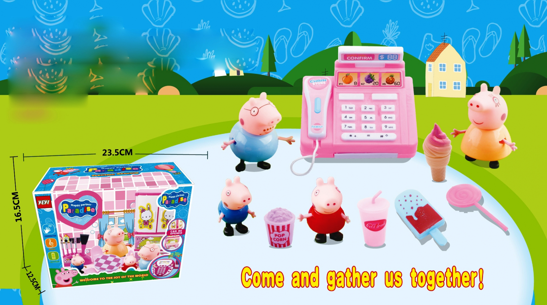 Фигури прасета с аксесоари и касов апарат