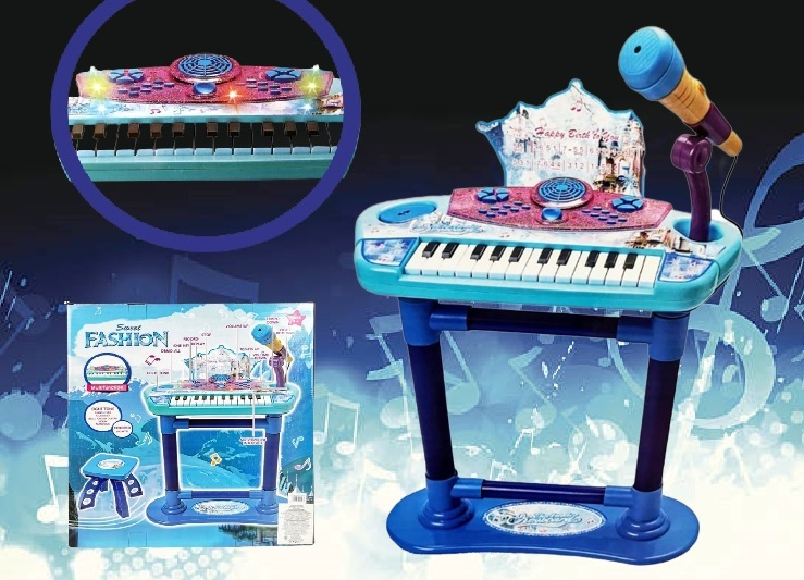 Детско пиано с микрофон и стол, Ледено царство