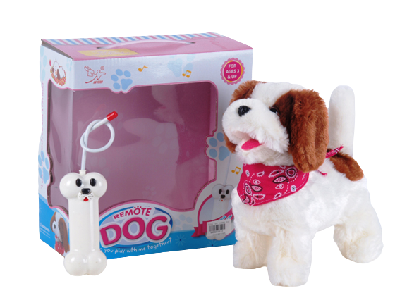 Плюшено ходещо куче с радиоконтрол, движение, лае и маха с опашка