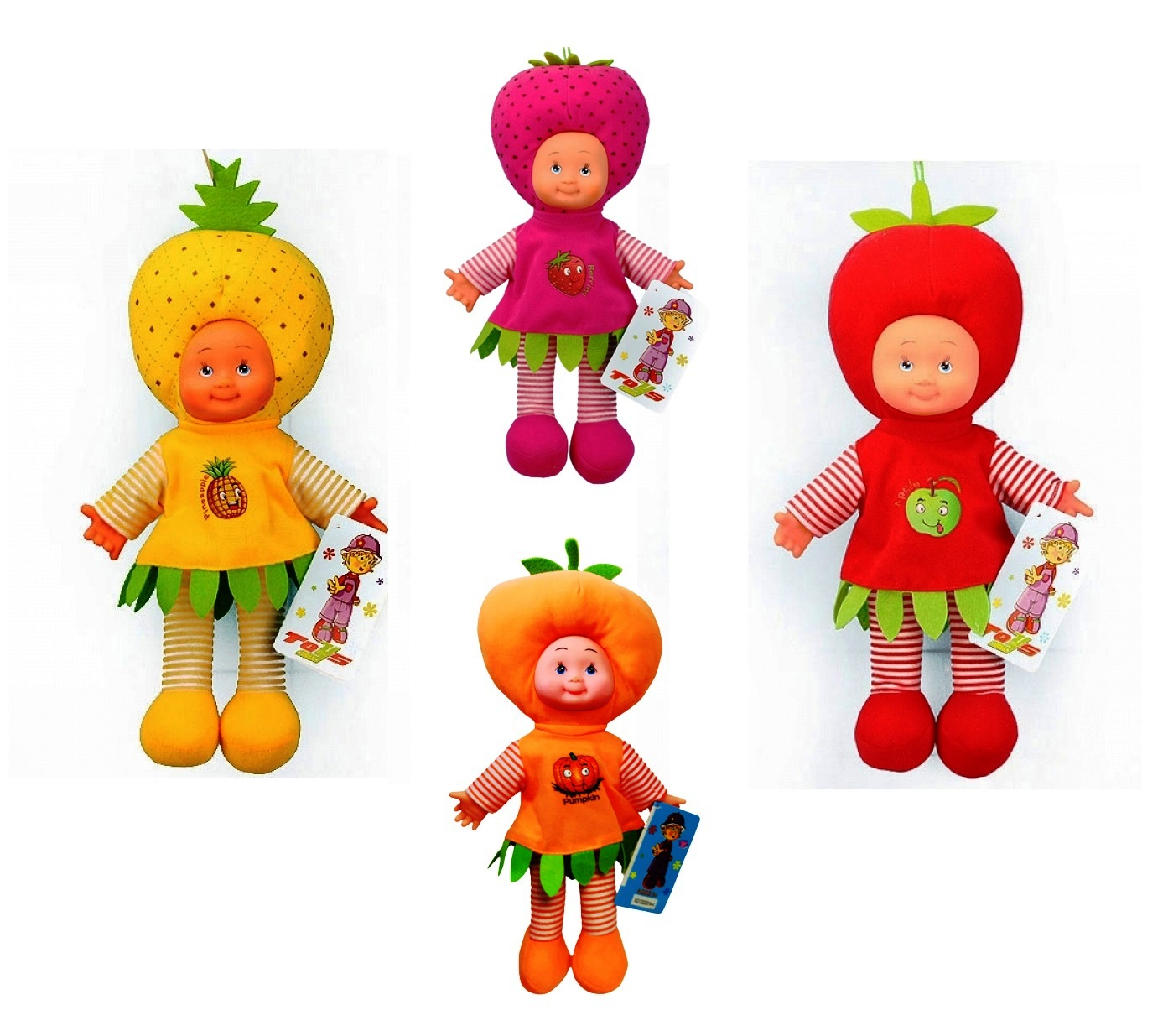 Музикална мека кукла плодчета 4 вида | Ягода, Тиква, Ябълка, Ананас | IGUANA.BG