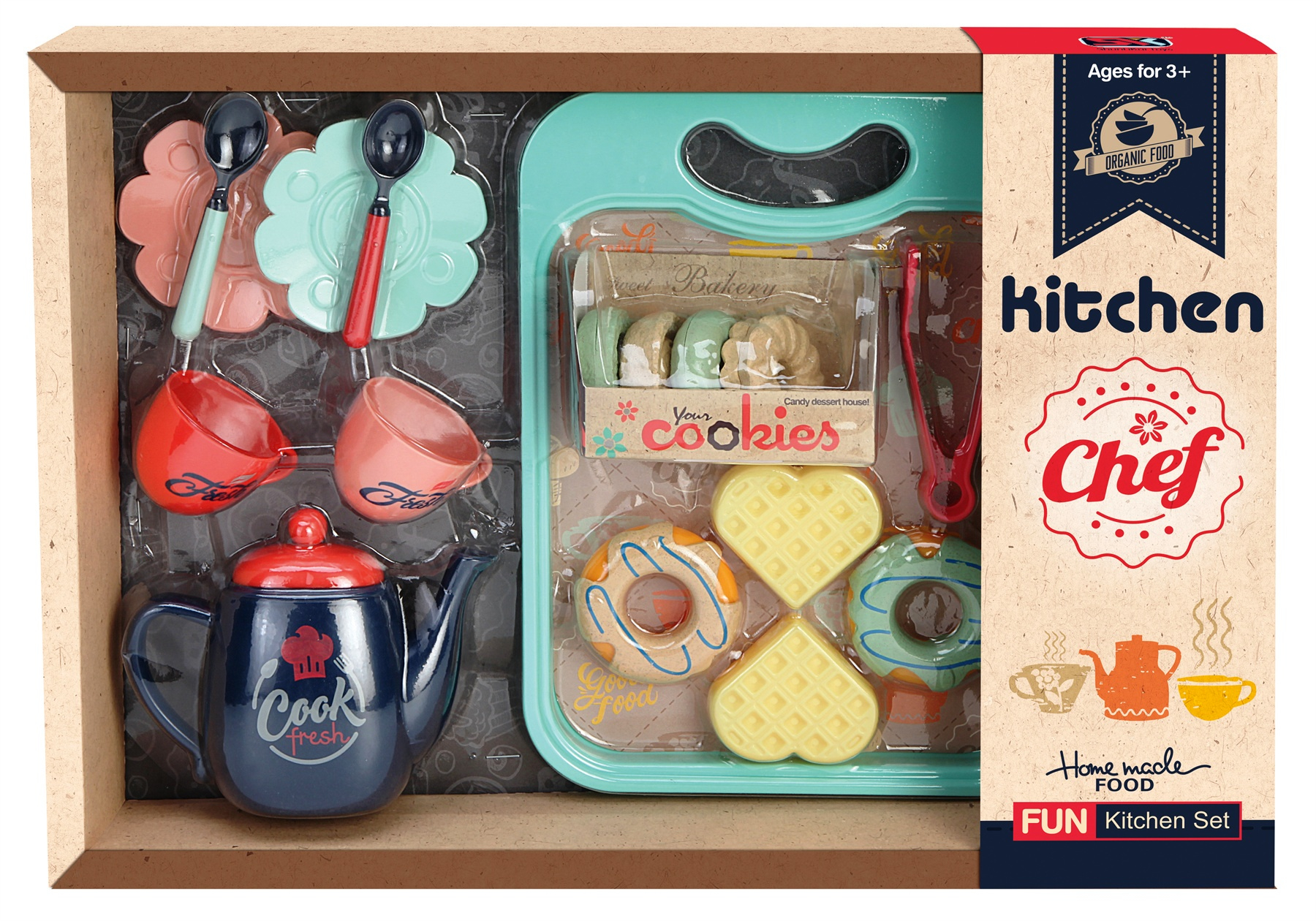 Комплект за чай с табла, десерти и аксесоари