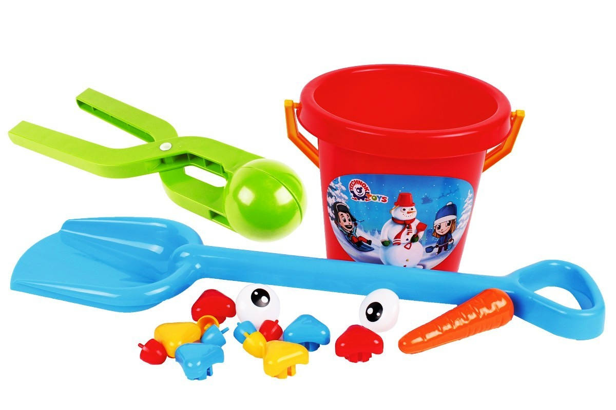 Комплект за Снежен Човек с морковен нос + СНЕГОЛЕП, цветни копчета, лопатка и кофичка TECHNOK, Украйна