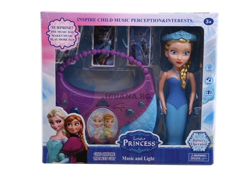 Кукла с музикална и светеща чанта Принцесите