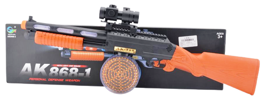 Пушка помпа с въртящ се барабан, оптичен мерник, вибрация + ЗВУК и РЕАЛИСТИЧНИ ЗВУЦИ