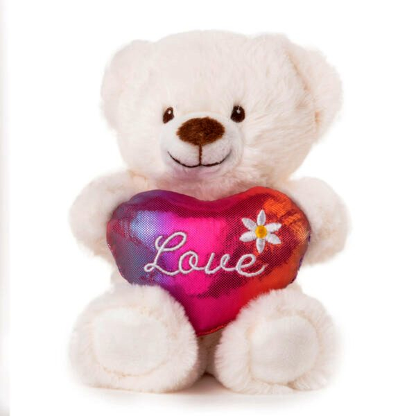 Мече със сърце хамелеон, два цвята, 16см