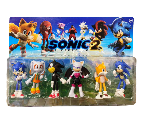 Комплект 6 фигурки Соник 2 , SONIC 2