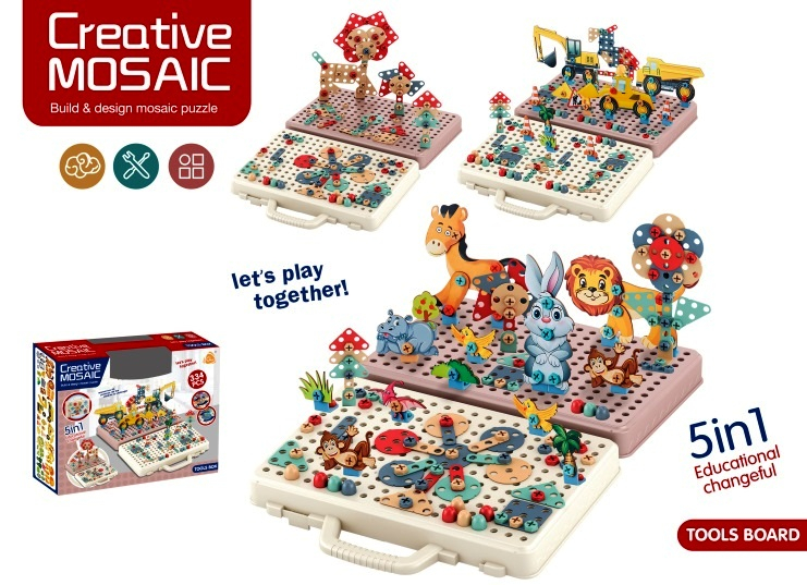 5в1 Креативна мозайка-конструктор, 334 части