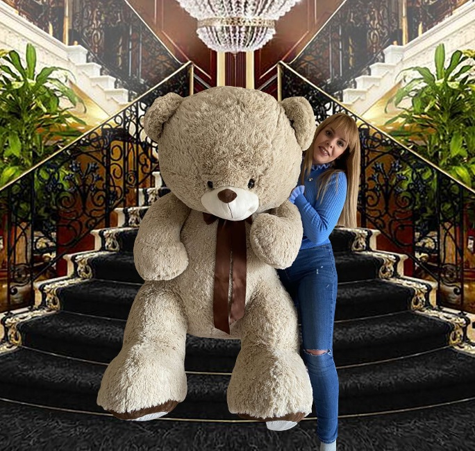 ОГРОМЕН плюшен мечок 170см, светло кафяв, МЕГА ГОЛЯМ | IGUANA.BG