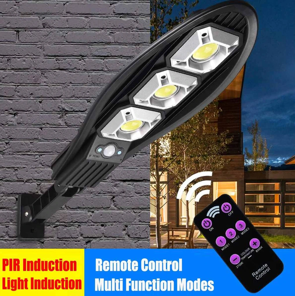 Соларна LED лампа, със стойкa и дистанционно, 900W