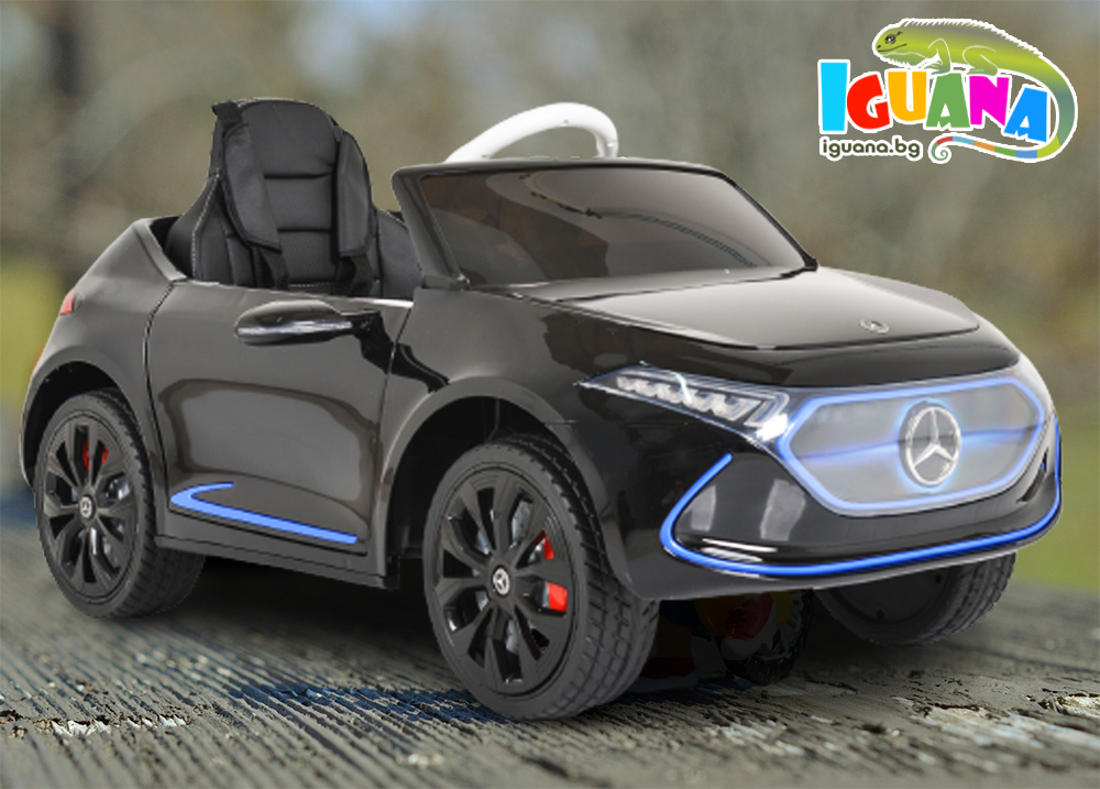 Акумулаторна кола Mercedes Benz EQA, Черен металик, 12V, с меки гуми, отварящи се врати | Iguana.bg